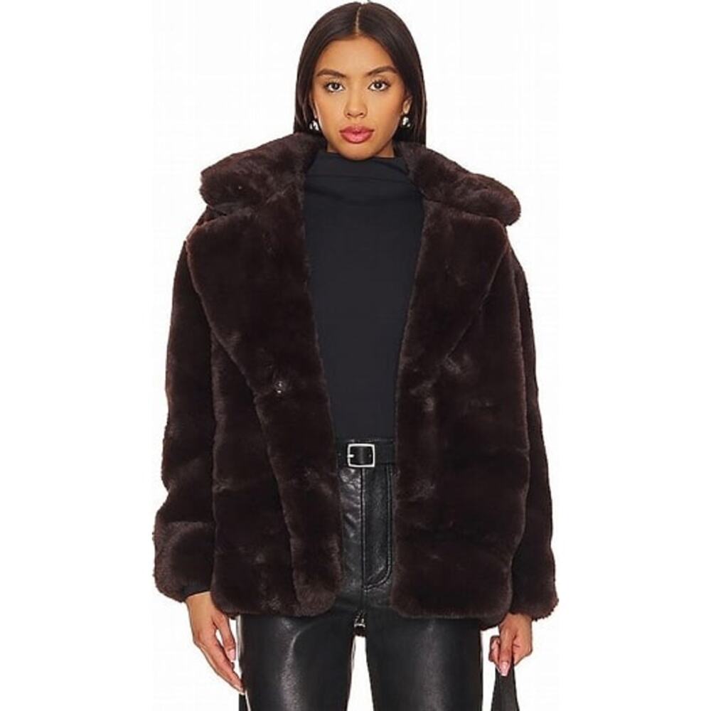 Blank NYC Dark Brown Faux Fur Jacket